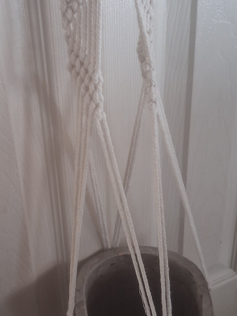 Handmade Cream Macramé Wall Hook — Boho Plant Hanger Accent